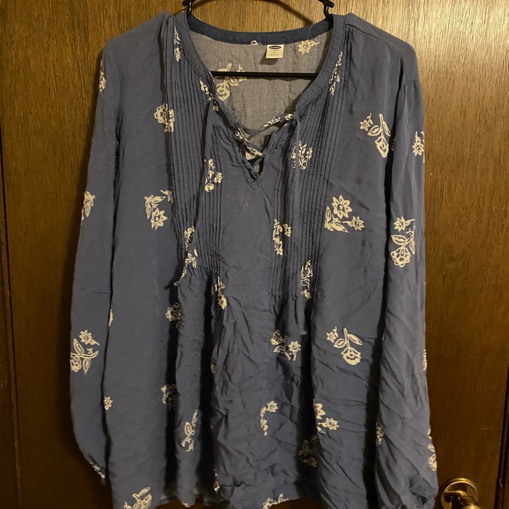 Blue floral blouse